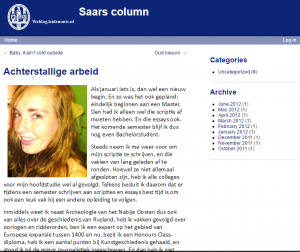 Columnist Sarah-Jayne Nogarede voor nieuwsbrief Universiteit Leiden januari