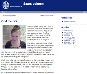 Columnist Sarah-Jayne Nogarede voor nieuwsbrief Universiteit Leiden februari
